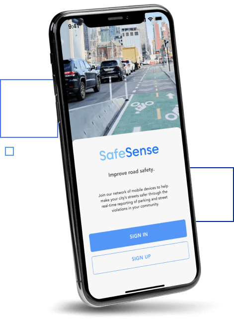 Login menu for the Safe Sense app on a phone screen