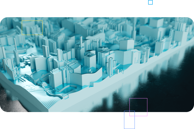 3D rendering of a city